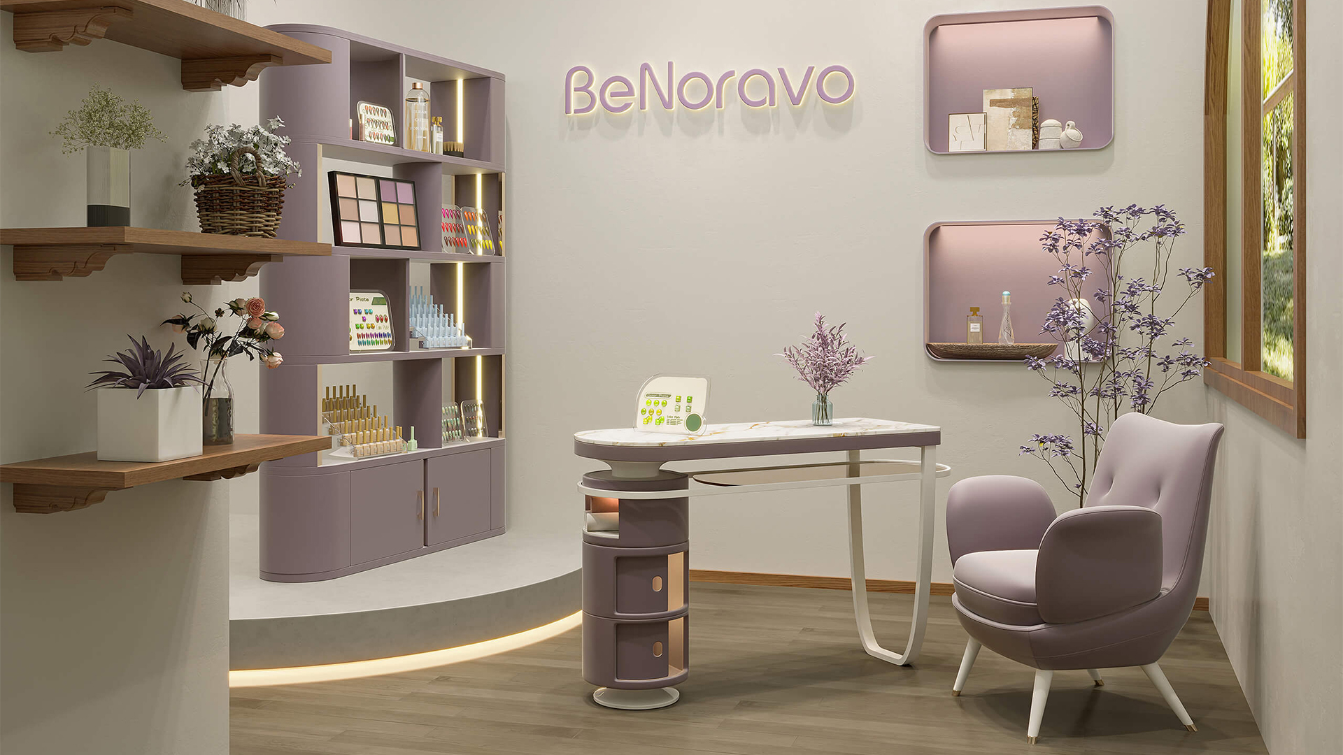 BeNoravo Manicure Table Manicure Chair Product Display Cabinet