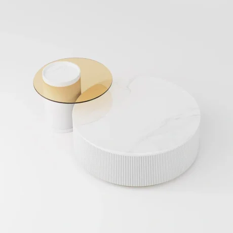 BeNoravo Aurora Coffee Table – Modern Marble & Glass Table Set